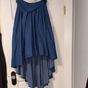 🍒NWOT🍒Gracia🍒 Indigo High-Low Skirt
